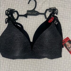 Charcoal Gray  and black Women's Bra 2 Pack